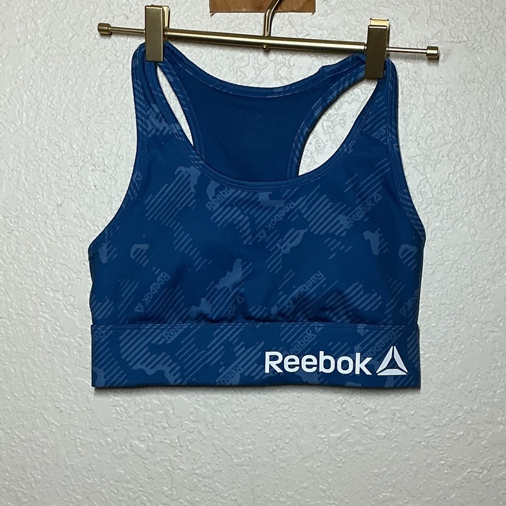 Reebok Blue Graphic Racerback Sports Bra